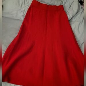 Ann Taylor Knit Red Women's Midi Skirt